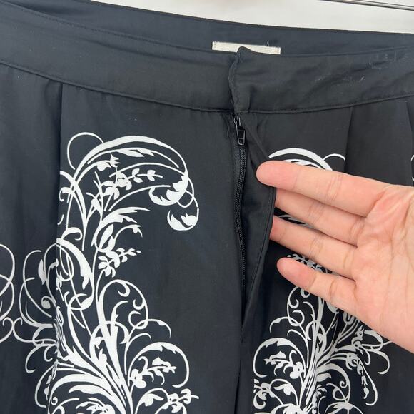 Silence + Noise (4) Womens Black White Floral Tapered Skinny Crop Ankle Pants - Picture 5 of 8